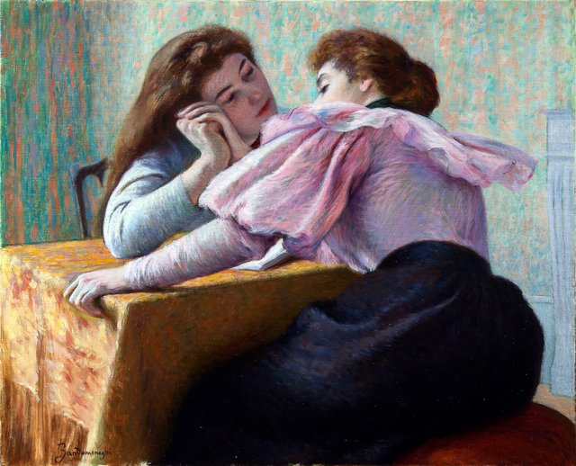 Conversation at the table by Federico Zandomeneghi