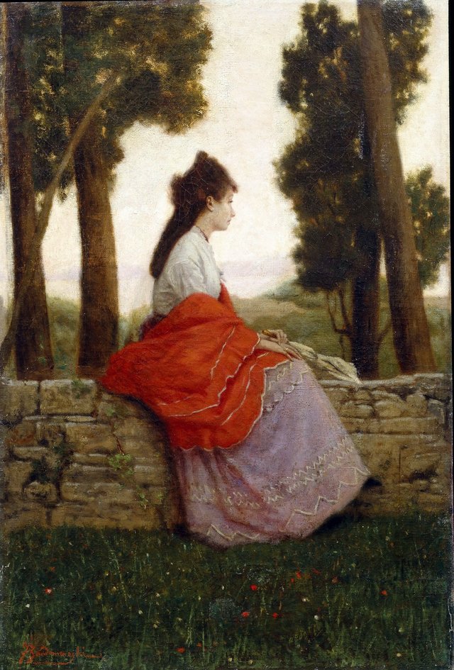 Lady in the park by Federico Zandomeneghi