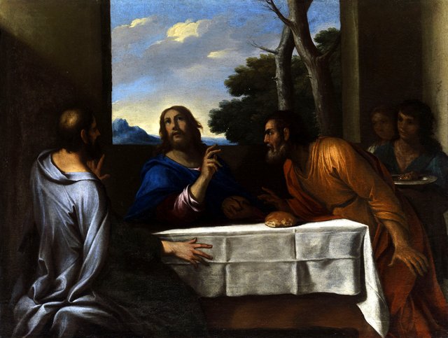 Das Abendmahl in Emmaus. by Andrea di Leone