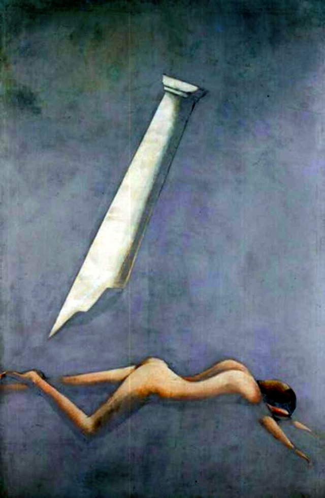 Gestürzter mit Säule by Oskar Schlemmer