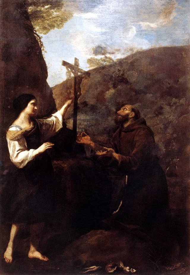 St Francis Marrying Poverty by Andrea Sacchi