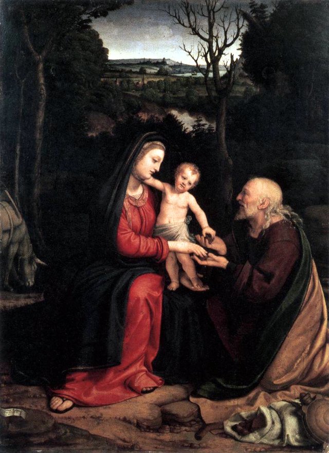 The Rest on The Flight into Egypt by Andrea Solari