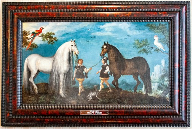 Two Horses and Grooms by Roelant Savery