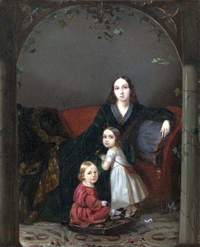 Portrait of Anna Grigorievna Ermolova with Her Children by Pyotr Zakharov-Chechenets