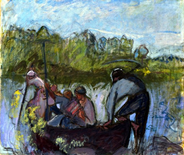 Harvesters in Boat II by Ellen Thesleff