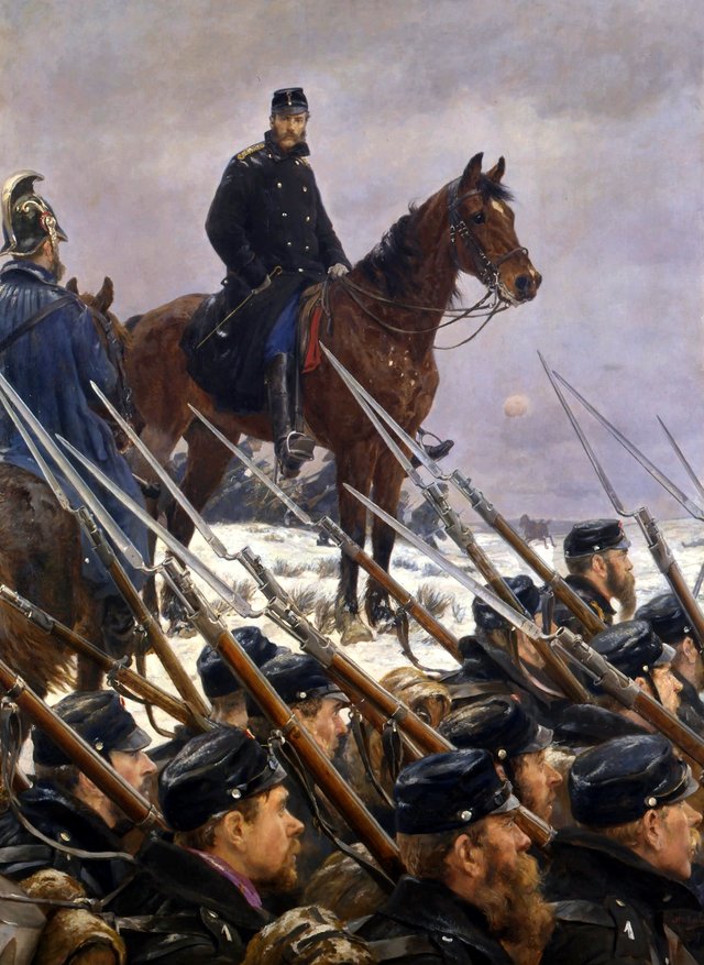 Colonel Max Müller at Sankelmark lake on February 6, 1864. by Otto Bache
