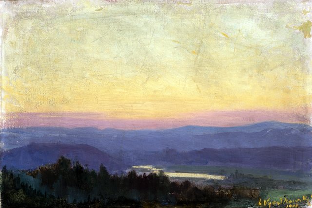 The Vistula near Tyniec at Sunset by Leon Wyczółkowski