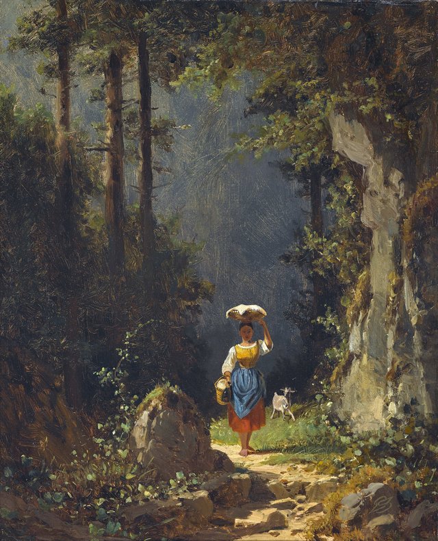 Girl with Goat by Carl Spitzweg