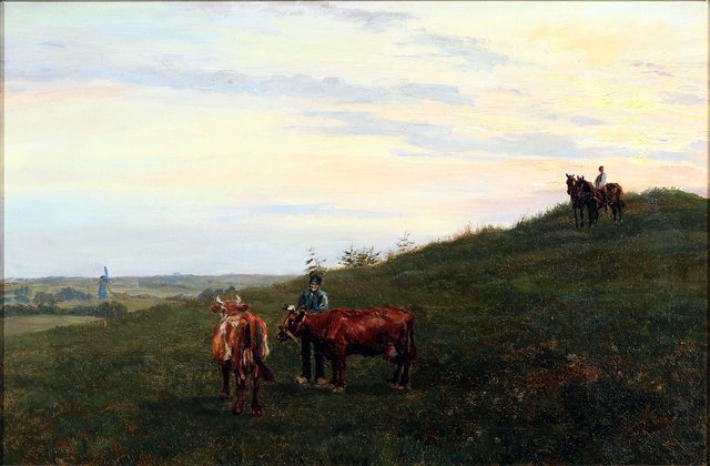 Evening landscape by Otto Bache