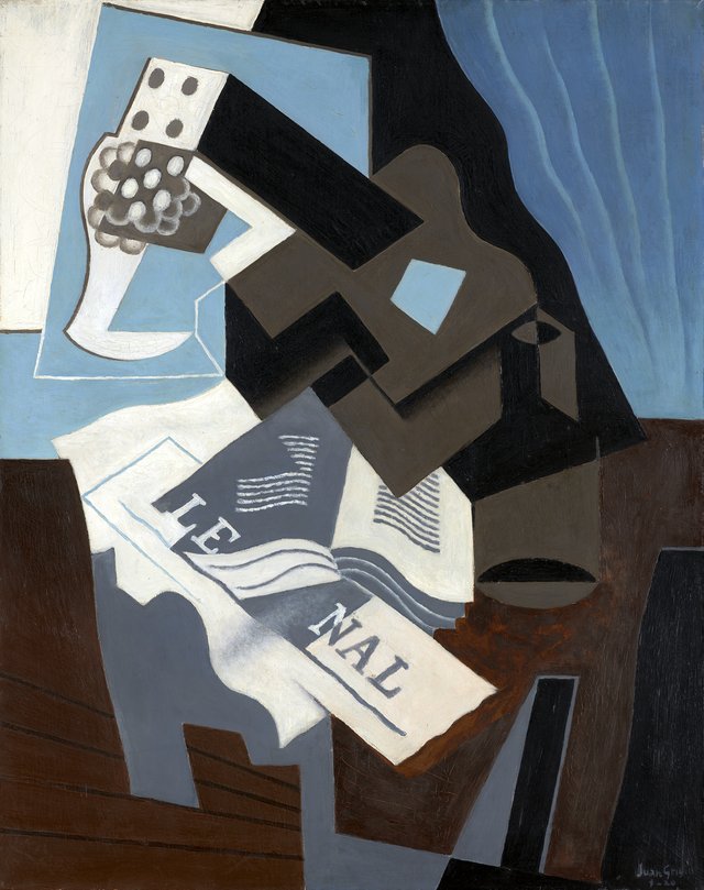 Guitar, Book and Newspaper by Juan Gris