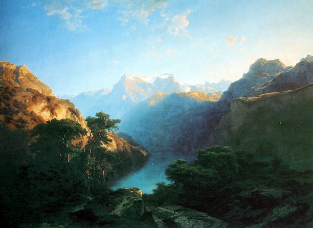 By the Lake of Uri by Alexandre Calame