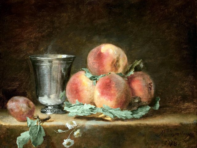 Still Life with Peaches and Silver Goblet by Anne Vallayer-Coster
