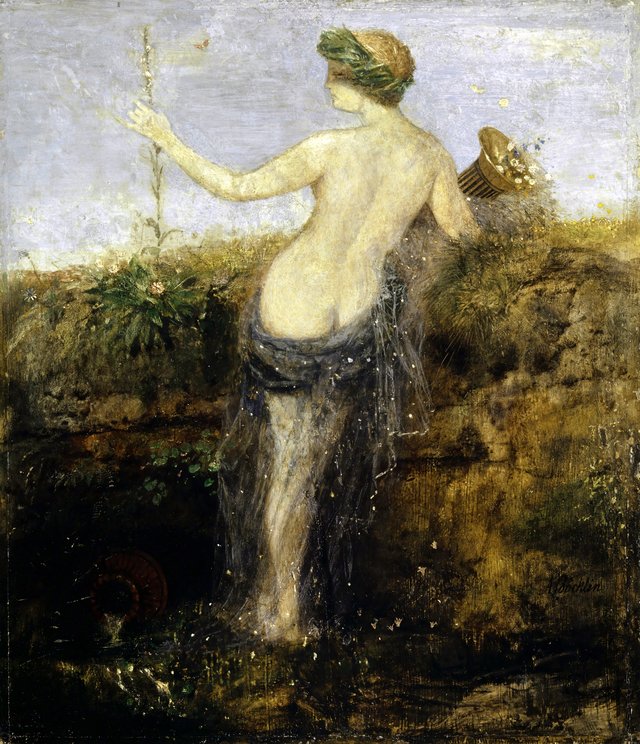 Nymphe with Horn of Plenty by Arnold Böcklin