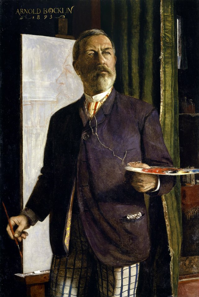 Self-Portrait in the Studio by Arnold Böcklin