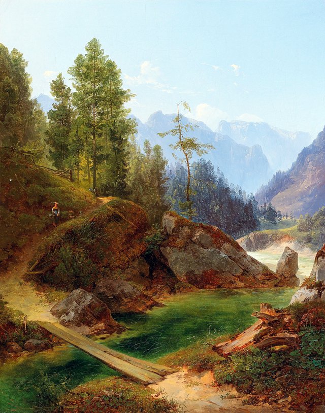 A View of the High Alps near Weichselboden in Styria by Anton Hansch