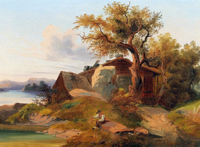 Resting by the Brookside by Anton Hansch
