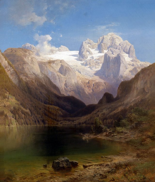 Blick vom Gosausee auf den Dachstein by Anton Hansch