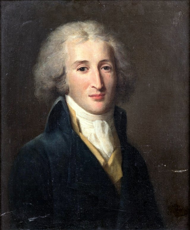 Portrait of a man in a blue frock coat by Marie-Geneviève Bouliard