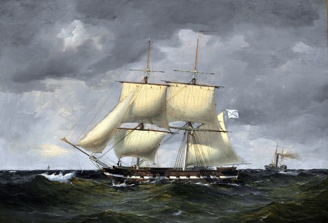 A Russian corvette by Anton Melbye