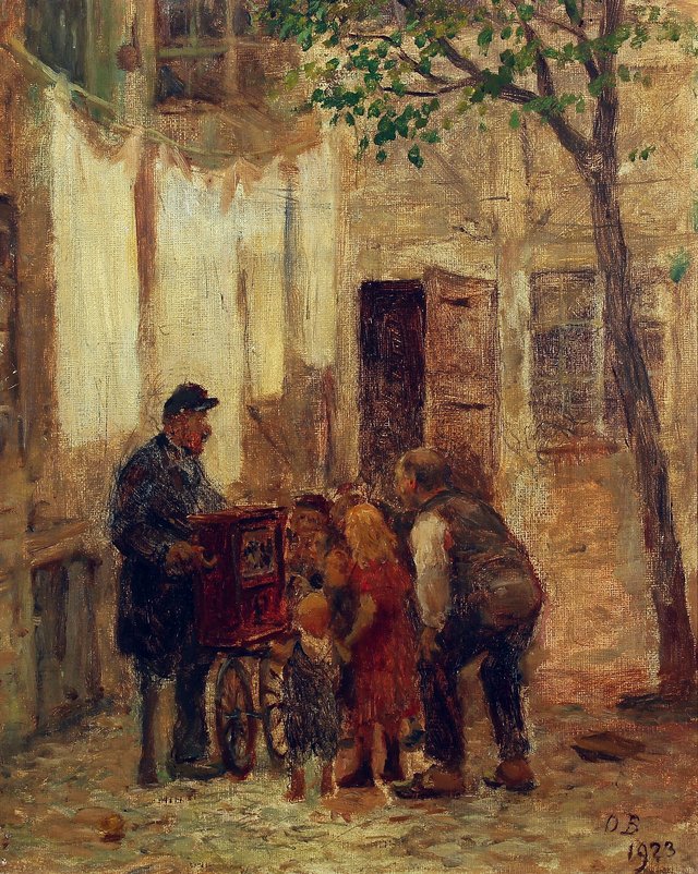 An organ grinder. by Otto Bache