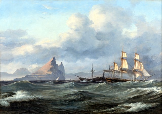 In the strait of Gibraltar. by Anton Melbye