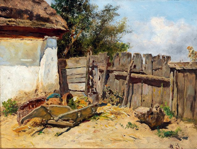 In the Farmhouse Garden by Anton Schrodl