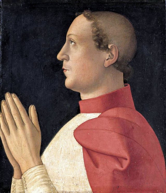 Profile Portrait of Cardinal Philippe de Lévis by Antoniazzo Romano