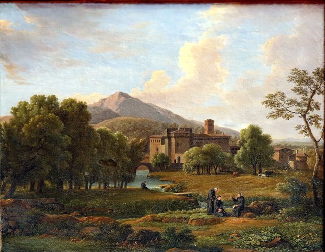 Vue du couvent de Grotta Ferrata et ses environs by Jean-Joseph-Xavier Bidauld