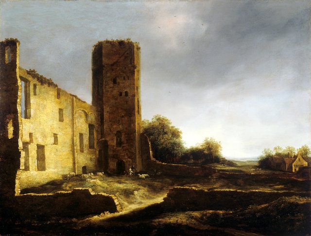 Ruins of Egmond aan den Hoef castle near Alkmaar by Jan van Kessel