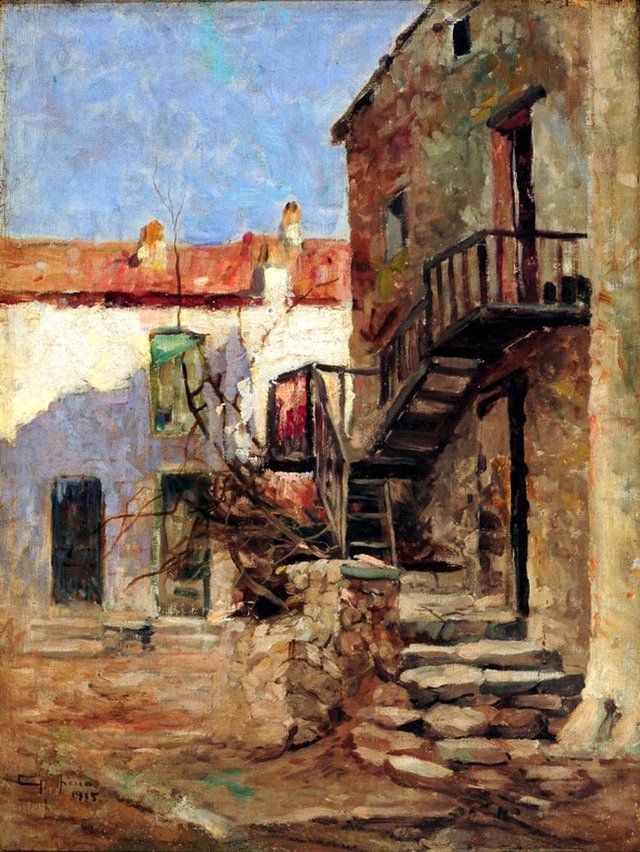 Houses in Piana (Corsica, France) by Antônio Parreiras