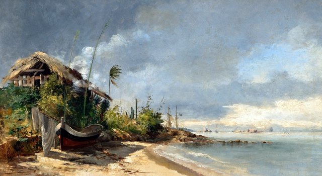 A View of the Beach, São Domingos, Niterói, RJ by Antônio Parreiras