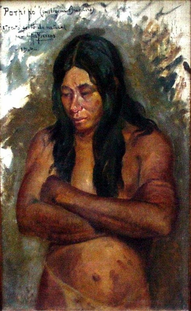 Head of an indian (Porpipó) by Antônio Parreiras