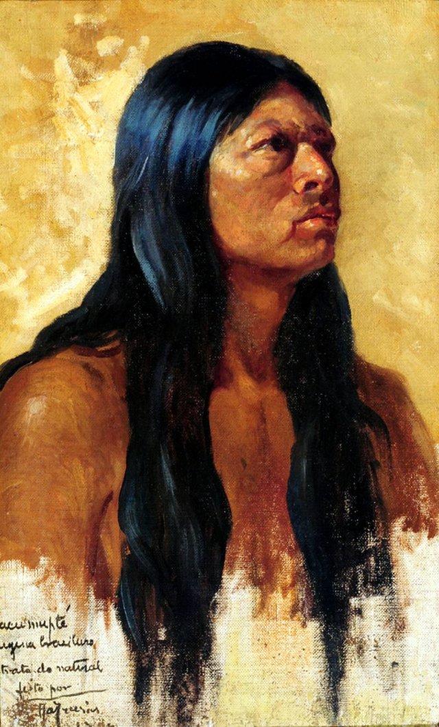 Head of an indian (Jacumpté) by Antônio Parreiras