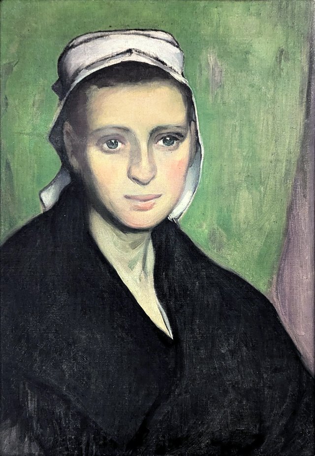 A Young Breton Woman by Władysław Ślewiński by Władysław Ślewiński
