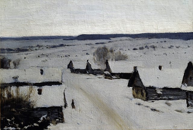 Левитан Деревня. Зима by Isaac Levitan