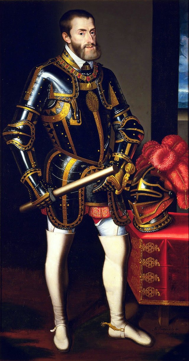 Portrait of Charles V in Armour by Juan Pantoja de la Cruz