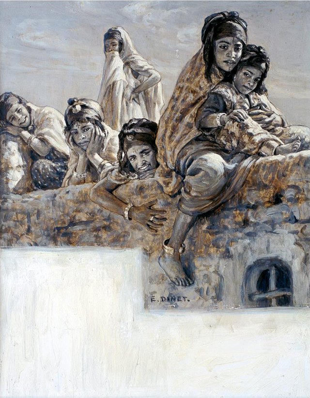The Children of Bou-Saâda on the Terrace by Nasreddine Dinet