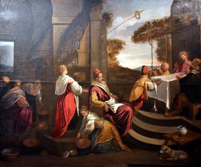 Jésus et les disciples d'Emmaüs by Jacopo Bassano