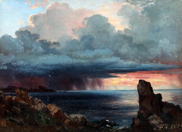 Coastal scenery at Kullen, Sweden. by Carl Frederik Aagaard