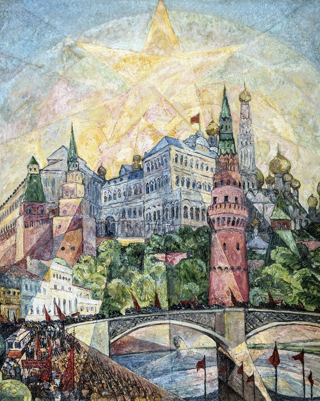 May 1st demonstration in Moscow by Heinrich Vogeler