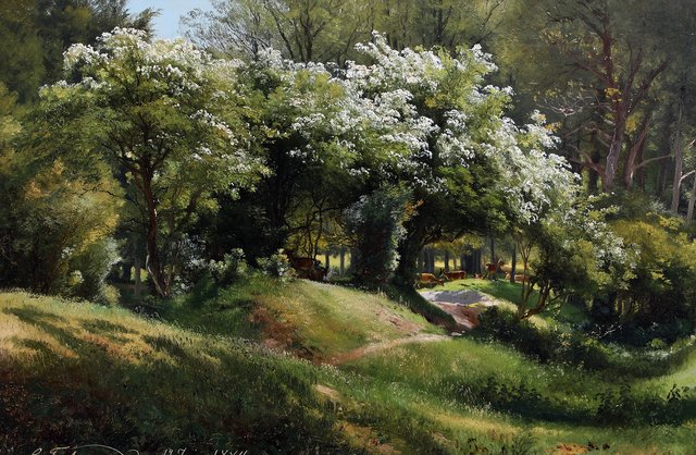 Scenery from The Deer Garden, Copenhagen. by Carl Frederik Aagaard