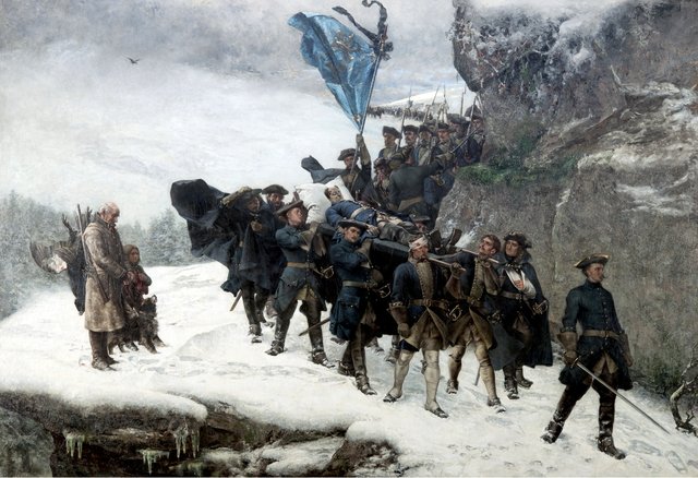 The Body of Charles XII of Sweden Being Carried Home from Norway by Gustaf Cederström