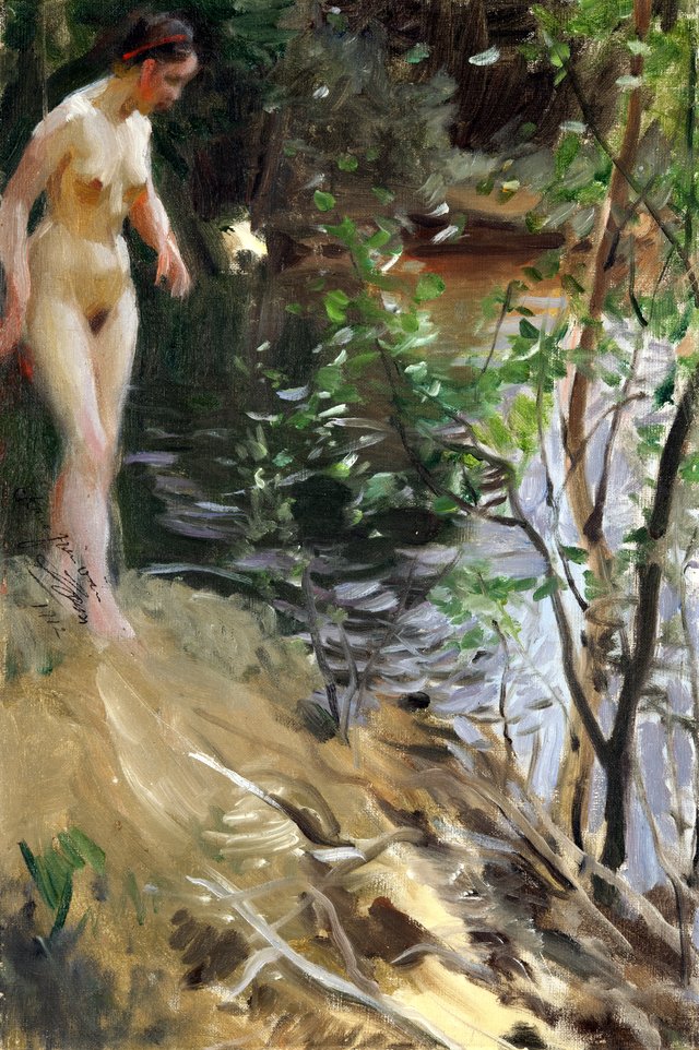Model at Shore by Anders Zorn