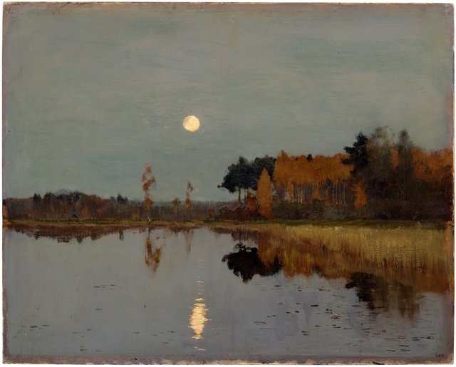 Левитан Сумерки. Луна by Isaac Levitan