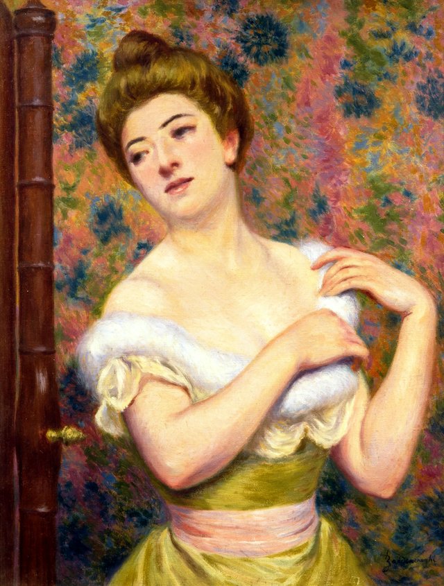 At the dressing table by Federico Zandomeneghi