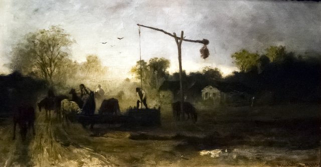 At the Watering Trough by Mihály Munkácsy