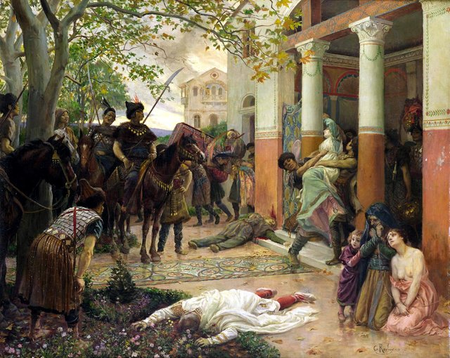 Attila et les Huns, ou l'assaut des Tartares. by Georges Rochegrosse