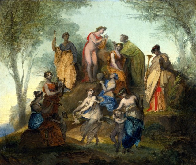 Apollo and the Nine Muses on Mount Parnassus by Pierre-Paul Prud'hon