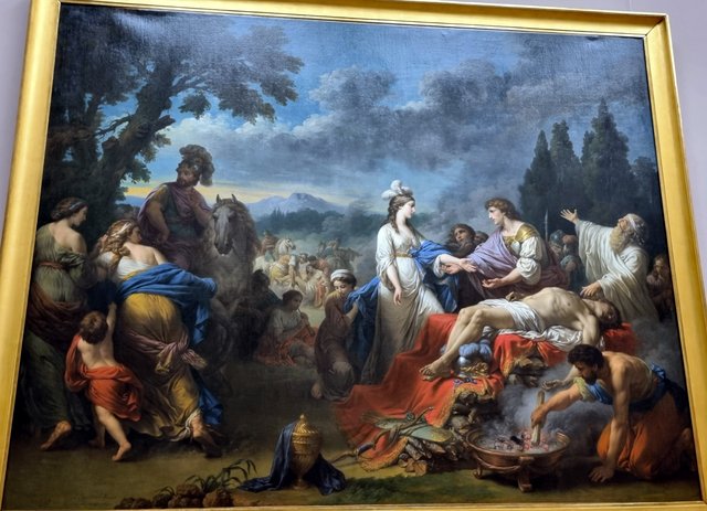 Les deux veuves d'un chef indien by Louis-Jean-François Lagrenée