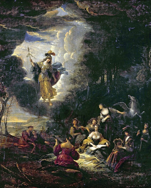 Athena visiting the Muses by Jacob Willemsz de Wet